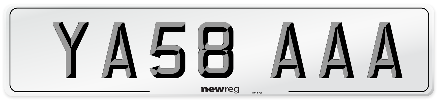 YA58 AAA Number Plate from New Reg